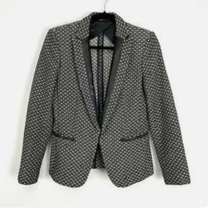 Rag & Bone Lorimer lamb leather trim Jacquard Blazer Size 4